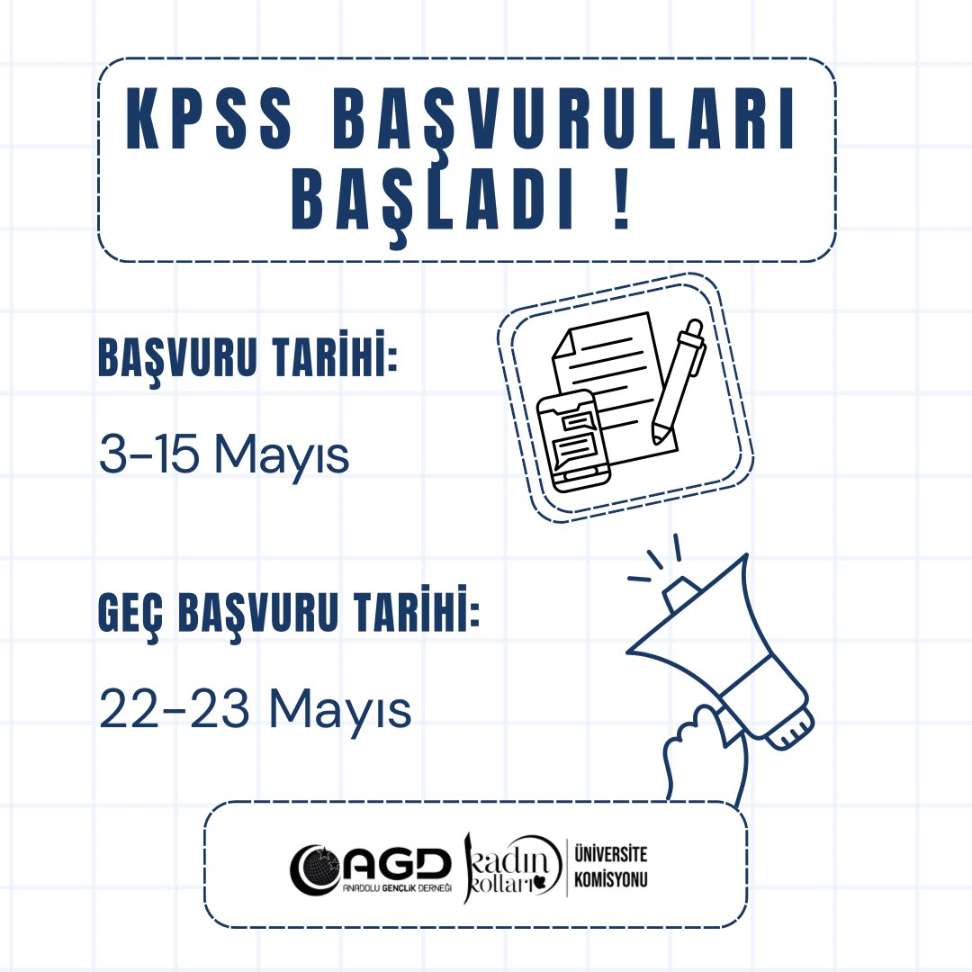KPSS Başvuruları Başladı !

🗓️Başvuru Tarihi: 3-15 Mayıs 
🗓️Geç Başvuru Tarihi: 22-23 Mayıs

#KPSS #agkadinuni #agdkadın