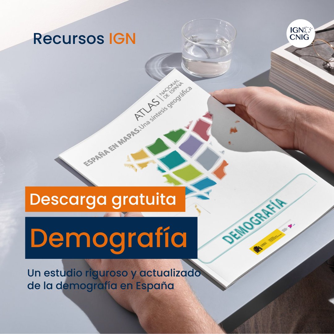 📘¡Nuevo libro digital! «Demografía», un estudio riguroso y actualizado de la #demografía en España 🇪🇦, en el que se comparan los principales indicadores demográficos con nuestro entorno europeo 🇪🇺 👉i.mtr.cool/vrglsvbdhy #IGNSpain #CNIG #AtlasNacionaldeEspaña @transportesgob