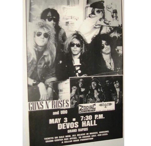 3 de maio de 1988, o @gunsnroses tocou no Devos Performance Hall, Grand Rapids, MI 🇺🇸 
 
Setlist desconhecida 

📷 Pôster do show 
#GunsNRoses #GnFnR