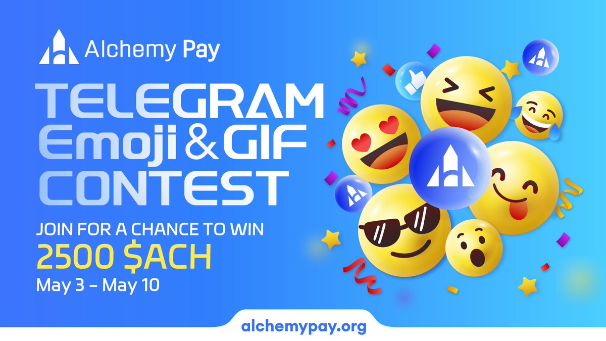 😍We're excited to announce the #AlchemyPay Emoji & Gif Campaign! 📅May 3 - May 10 🎁2500 $ACH for 5 best artists 🎨 👉t.me/alchemy_offici… Let's showcase the power of AlchemyPay through your artistry. Join our TG now and be a part of this exciting campaign!