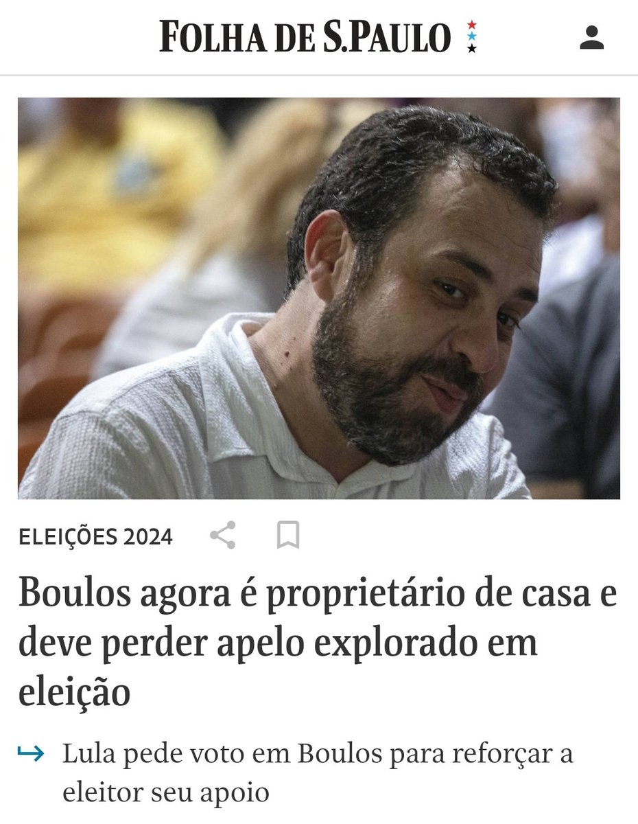 Depois da foto do jatinho, o Boulos vendeu o celtinha para usar carro caro blindado e o líder dos sem teto comprou um teto. Só perdeu apelo com quem caiu no papo dele.