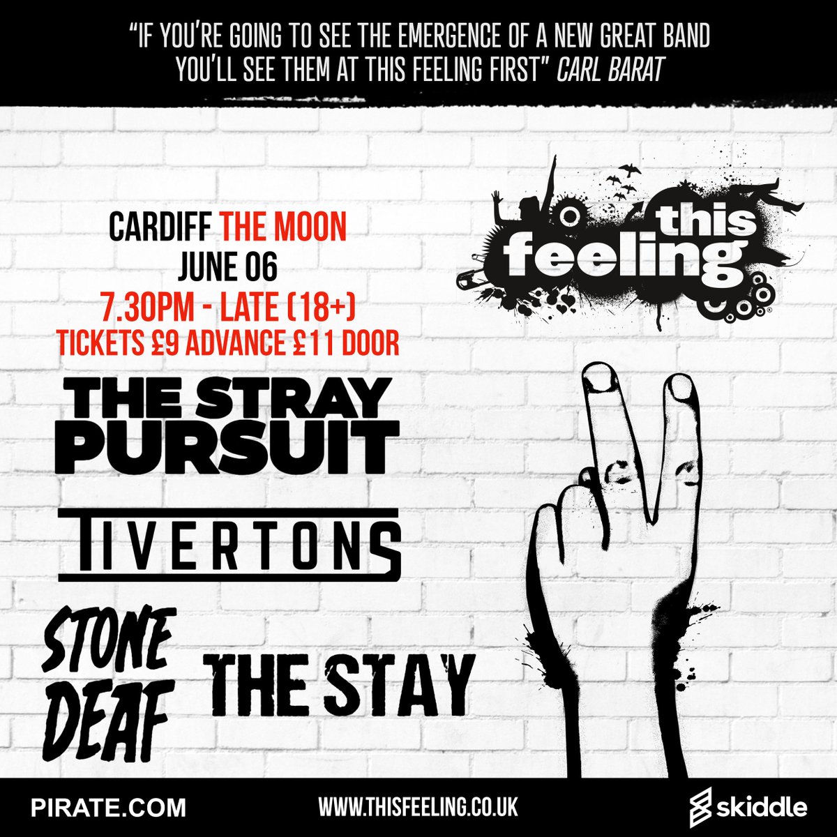 Full line up announced 🎸 June 06 Cardiff @TheMoonCardiff ft. @thestraypursuit @tivertonsband @stonedeaf_uk & @TheStayUK 🎟️ skiddle.com/e/39034547