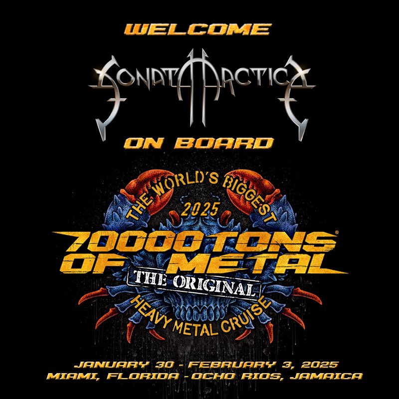 We are thrilled to announce our joining to the 70000TONS OF METAL cruise 2025! See you all on board! 🤘🔥 70000tons.com @70000tons