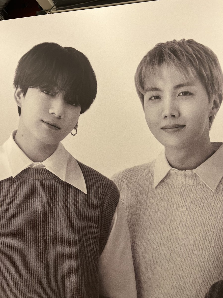 jungkook and hobi from monochrome pop-up 😭