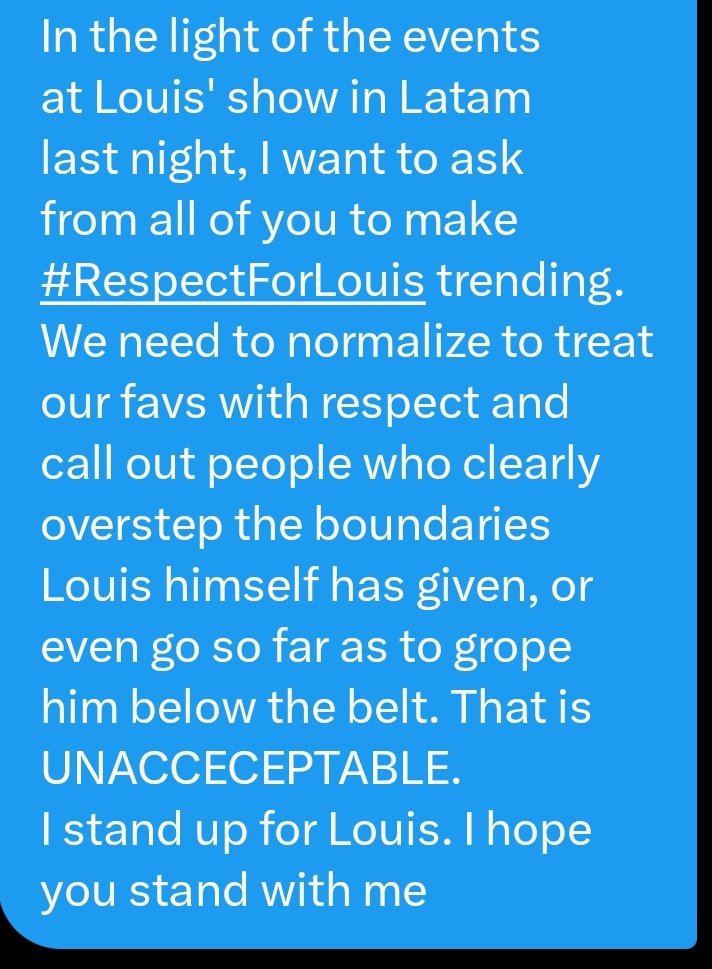 Let's stand as one and bring an end to this apalling behavior! Together we're the greatest!❤️

#RespectForLouis