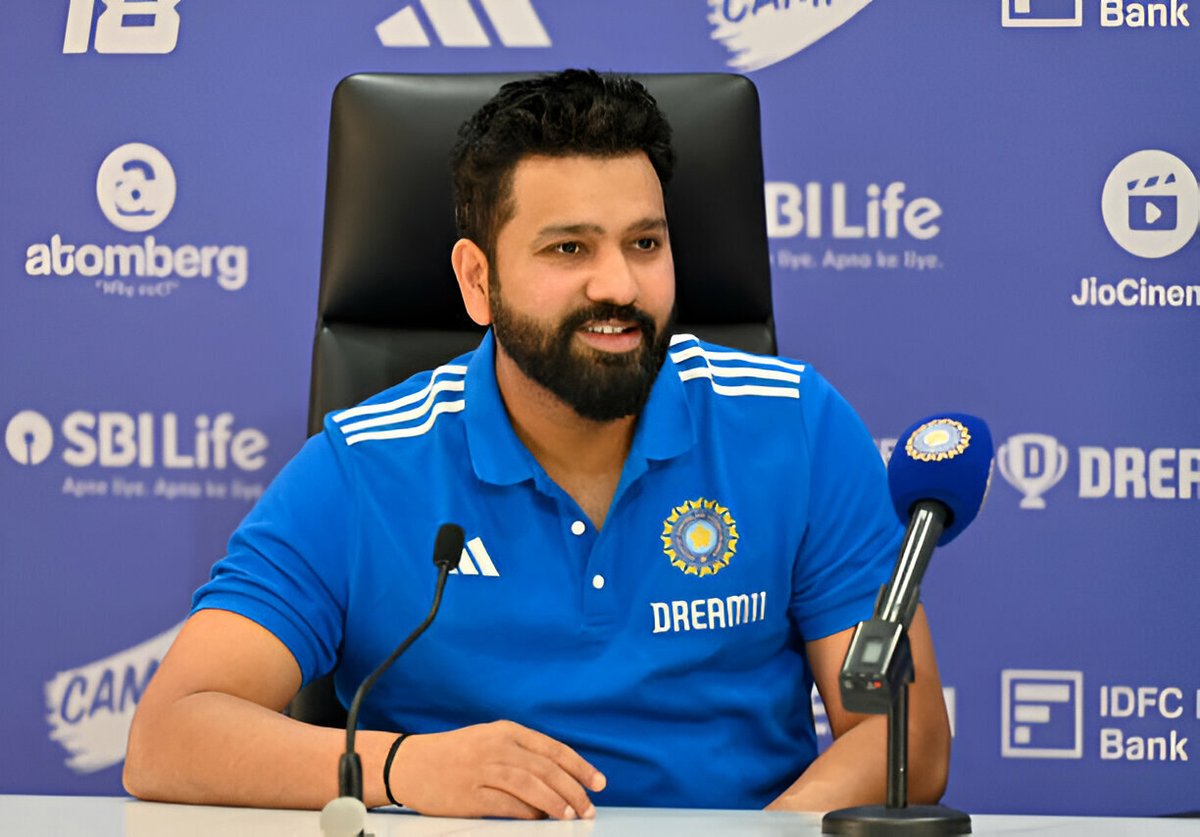 Pics from yesterday press conference..!💙😇

#RohitSharma