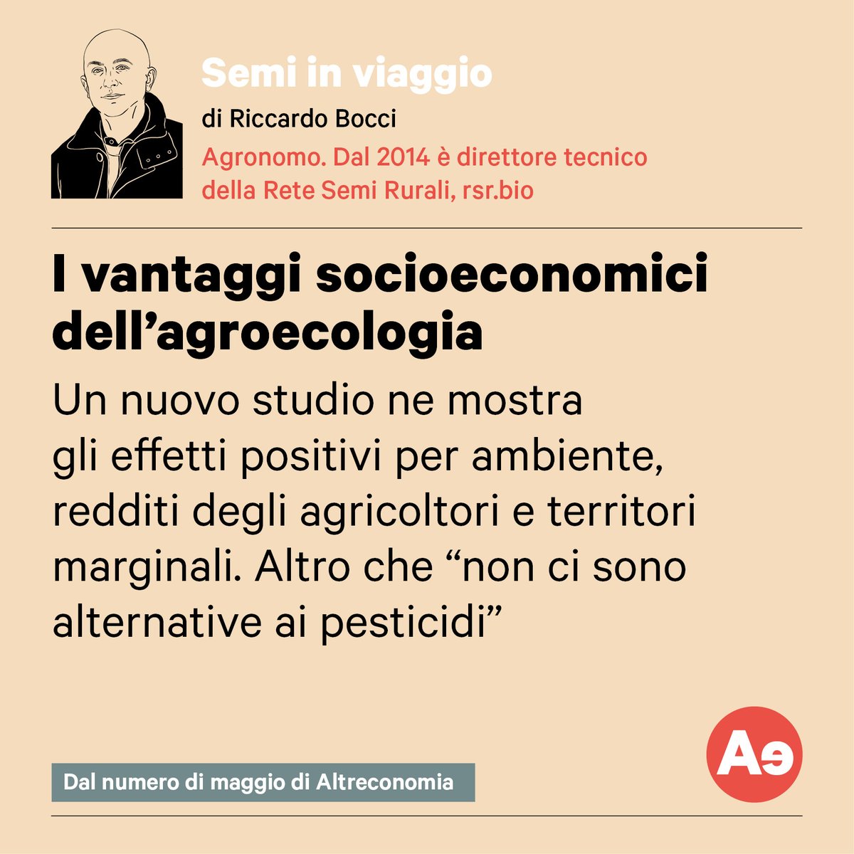 Un nuovo studio ne mostra gli effetti positivi per ambiente, redditi degli agricoltori e territori marginali. Altro che “non ci sono alternative ai pesticidi”. La rubrica di Riccardo Bocci, direttore di @retesemi 

👉altreconomia.it/i-vantaggi-soc…