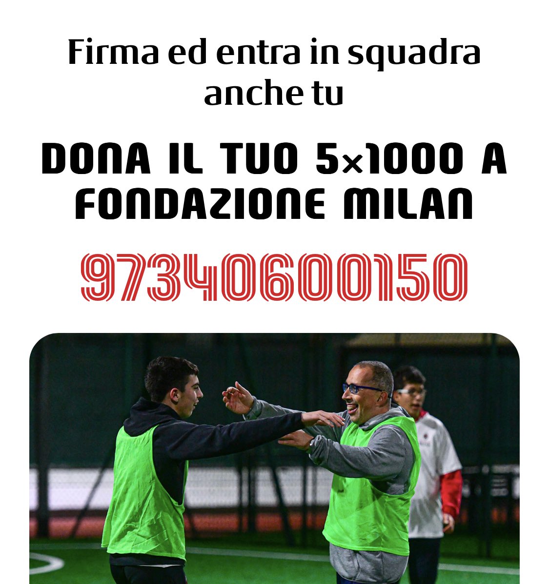 Effettui il 730? 
Dona il tuo 5x1000 a Fondazione Milan!