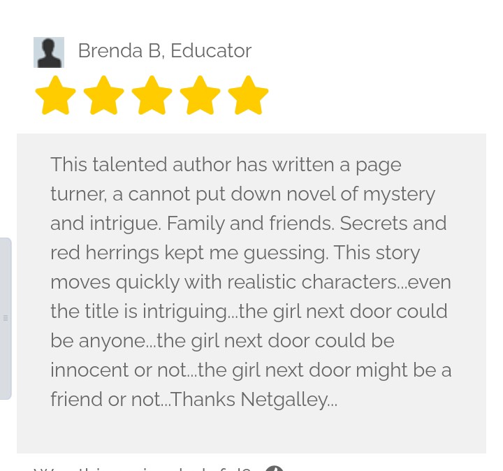 So pleased with this Netgalley #review for Girl Next Door.❤️ Out on 9 July. Preorder: geni.us/B0D274VT3Gauth…