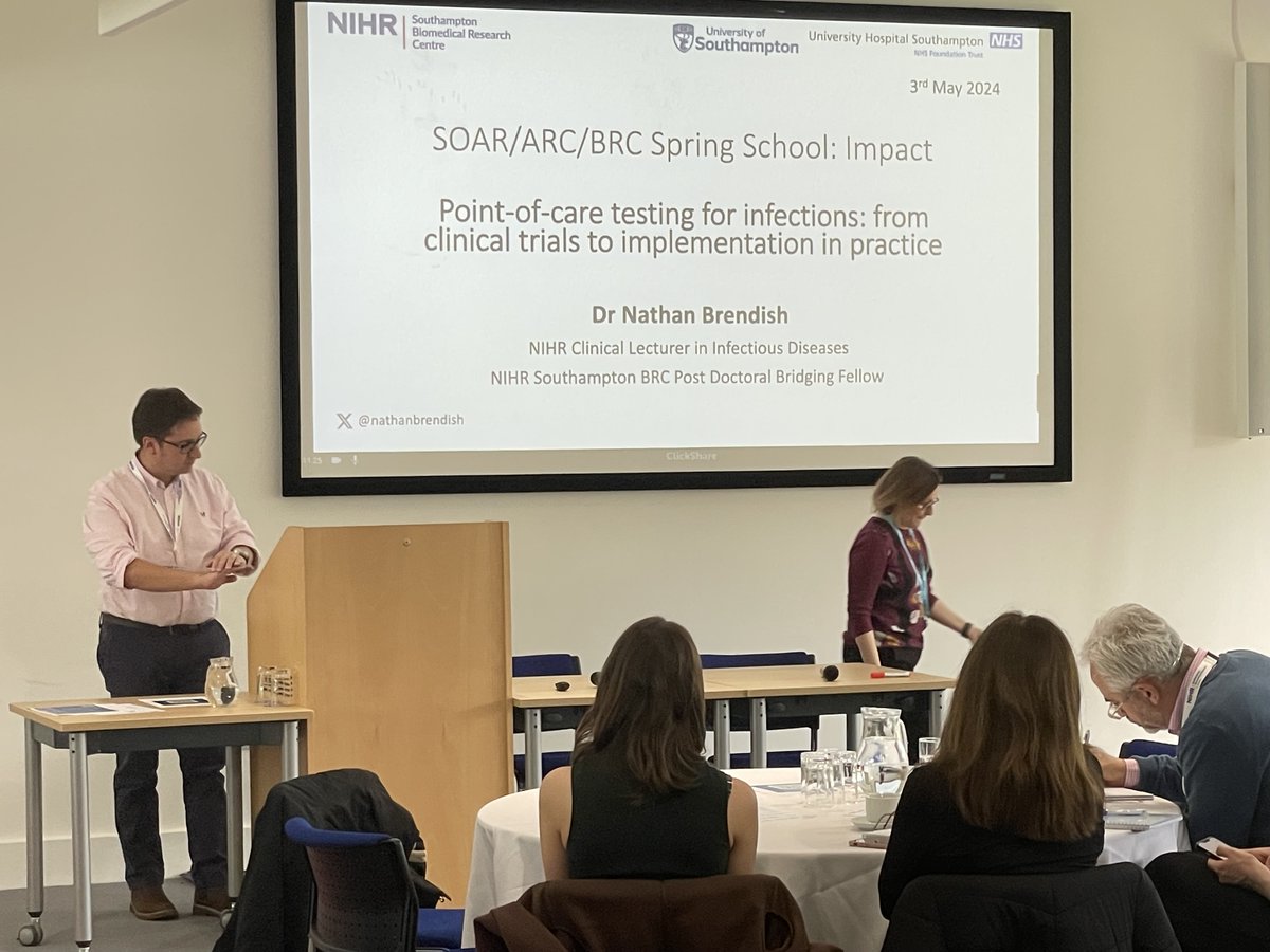 NIHR Applied Research Collaboration Wessex (@arc_wessex) on Twitter photo Great to hear from <a href="/nathanbrendish/">Nathan Brendish</a> about point-of-care testing for respiratory virus and how a day for a result could be cut to under two hours <a href="/UHSFT/">University Hospital Southampton 💙</a> <a href="/UHSFTresearch/">Health Research | Southampton</a> also patients got to the correct ward quicker - #impact can be everywhere Great to hear from <a href="/nathanbrendish/">Nathan Brendish</a> about point-of-care testing for respiratory virus and how a day for a result could be cut to under two hours <a href="/UHSFT/">University Hospital Southampton 💙</a> <a href="/UHSFTresearch/">Health Research | Southampton</a> also patients got to the correct ward quicker - #impact can be everywhere