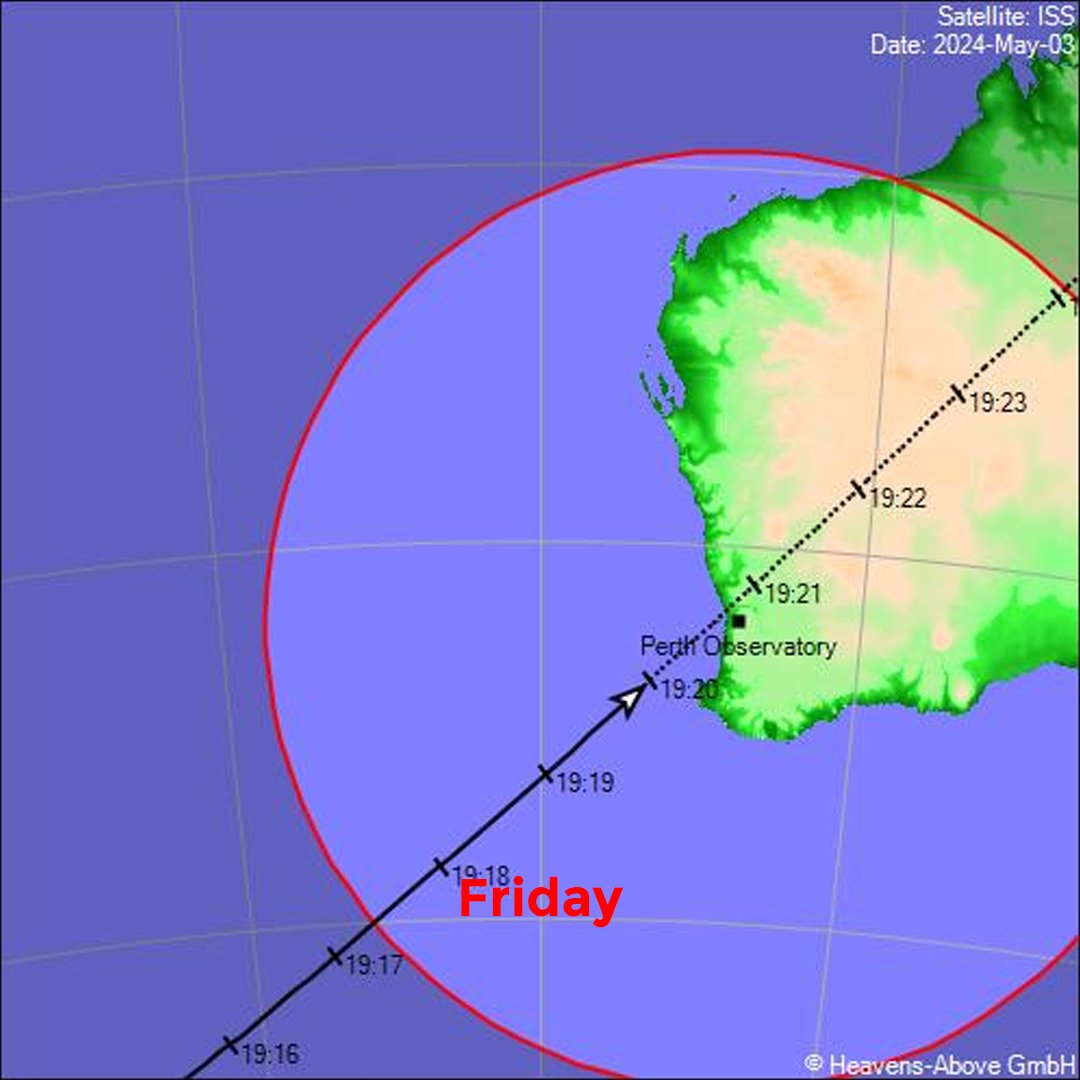 #Perth #WA The @Space_Station will fly over extremely bright tonight at 7:17 pm (Mag -3.0)

#spotthestation #perthnews #wanews #communitynews #westernaustralia #perthevents #perthlife #perthtodo #perthhappenings