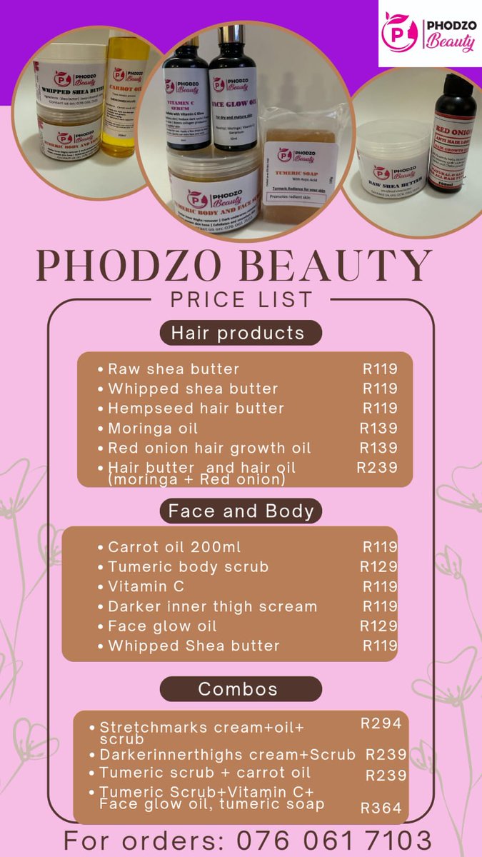 Jozi fam Nantsi 🔌 ye natural products for hair,face &body for that glow 😚. Please follow link for price list wa.me/c/27760617103 #BuyBlack #BlackLove #BlackPower #Djsbu