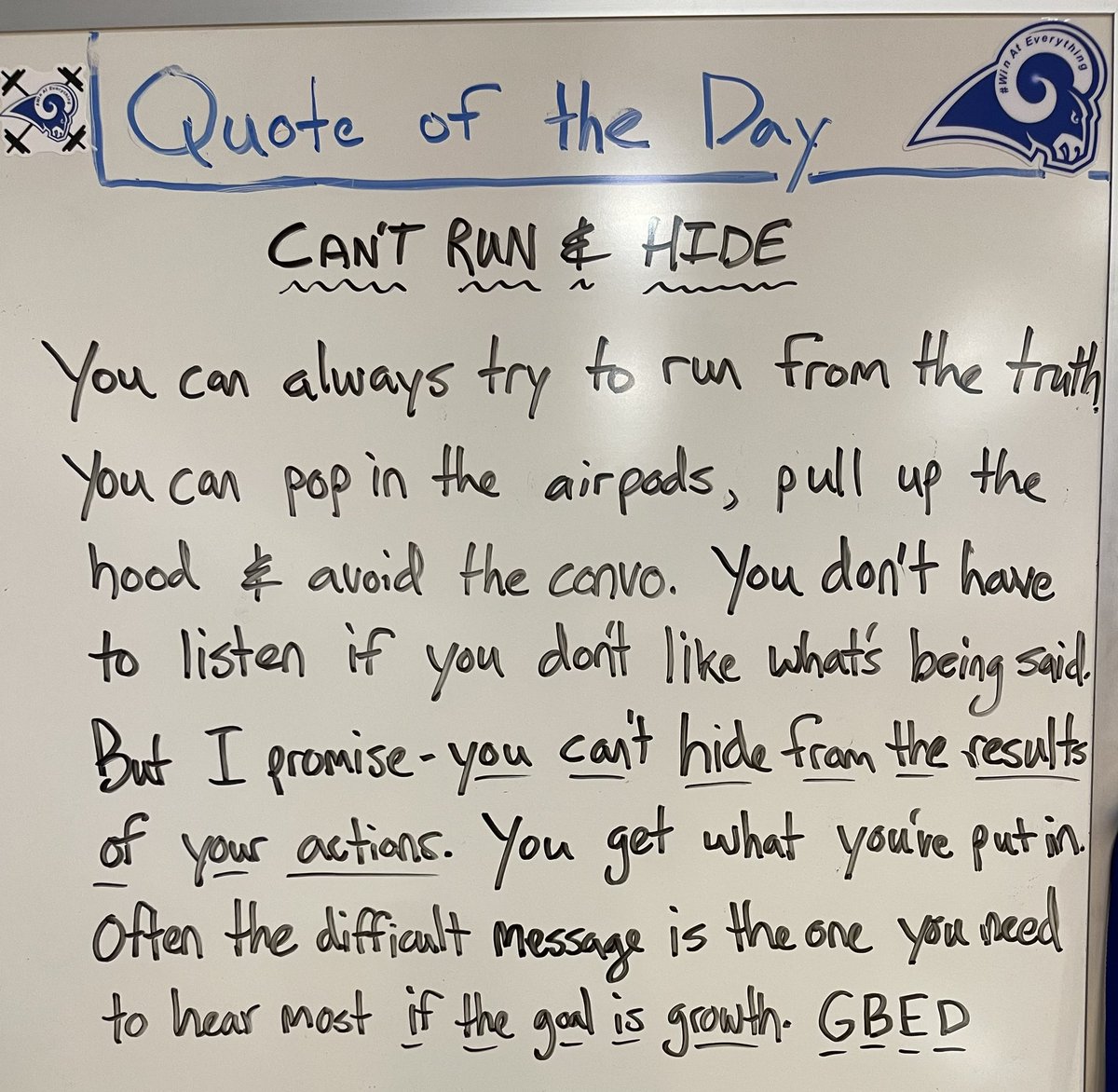 Get Better Every Day. Sometimes that means you have to hear a message you don’t want to hear. As bad as you may want to avoid it - it may very well be the advice or motivation you need to take yourself to new heights. Get comfortable with being uncomfortable when the goal is📈
