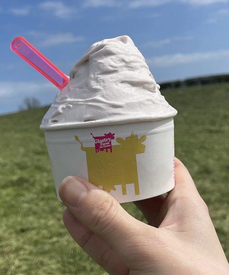 ⁦@glastryfarm⁩ the new cherry blossom ice cream in time for summer. Delicious!