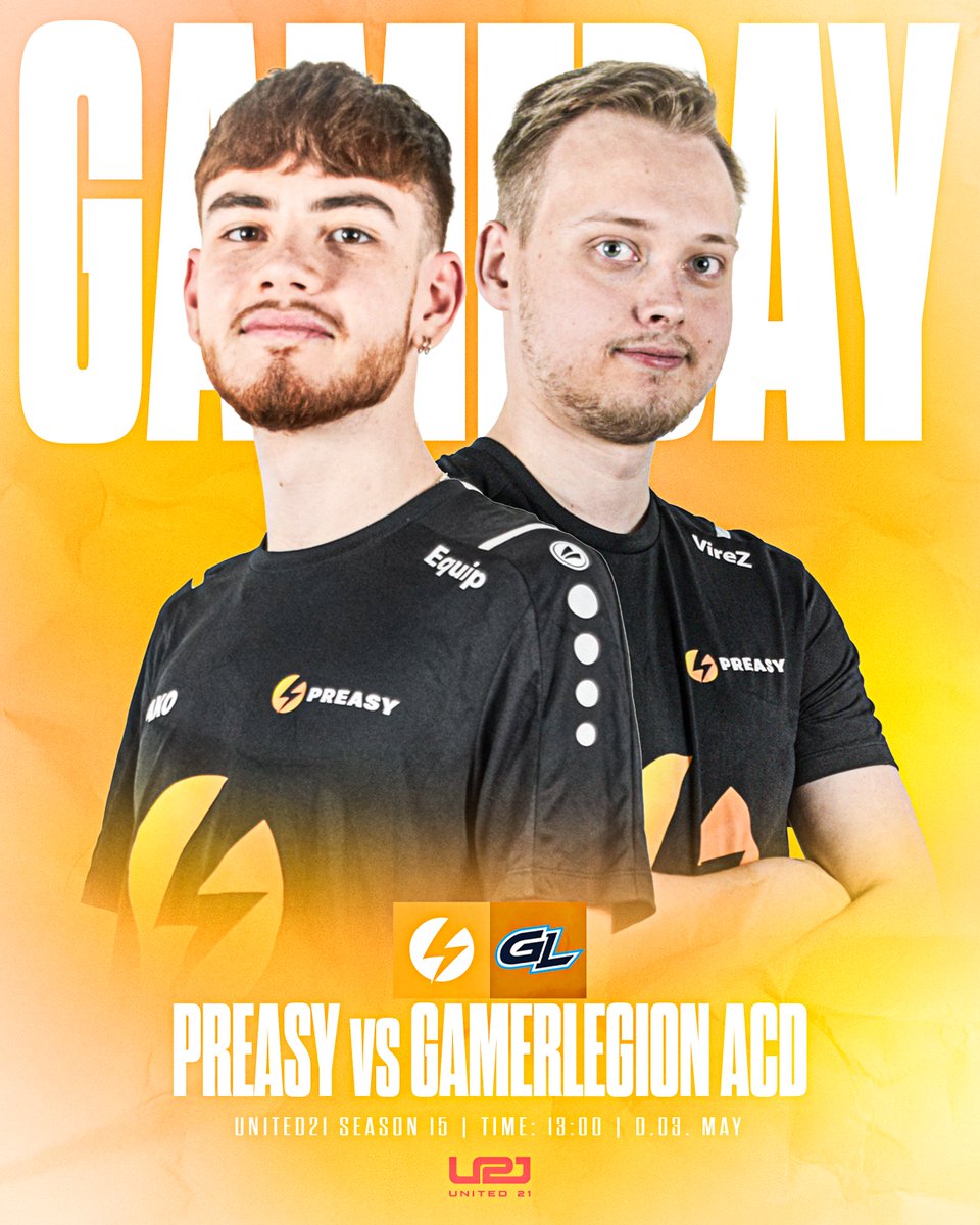 Preasy Esport 🇩🇰 (@preasyesport) on Twitter photo GAMEDAY!
Today, we play against <a href="/GamerLegion/">GamerLegion</a> Academy for a spot in <a href="/OfUnited21/">United21</a> Playoffs! ⚡️
🕐 13.00 CEST
📺 m.twitch.tv/united21_en
#EasyPreasy GAMEDAY!
Today, we play against <a href="/GamerLegion/">GamerLegion</a> Academy for a spot in <a href="/OfUnited21/">United21</a> Playoffs! ⚡️
🕐 13.00 CEST
📺 m.twitch.tv/united21_en
#EasyPreasy