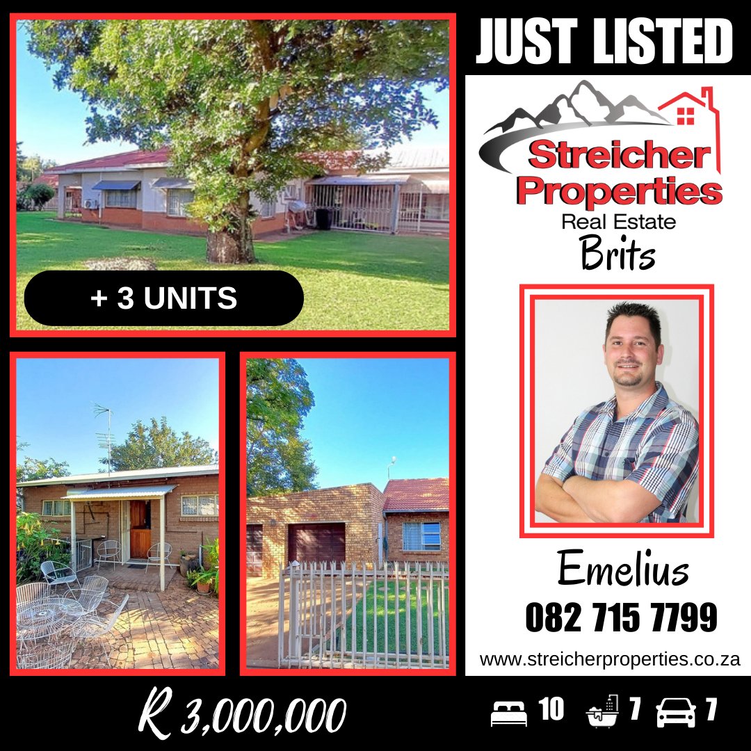 Small Holding with 4 units up for sale near Brits
#streicherproperties #blessedbeyondmeassure #RealEstate #houseforsale #PropertyManagement #Professional #reliable #outstanding #bestinthebusiness