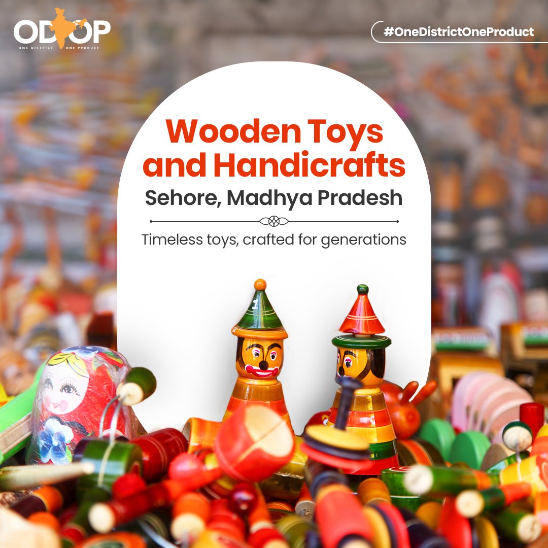 The highly durable #woodentoys from Sehore, #MadhyaPradesh, are known for their intricate designs and vibrant colours, making them a popular pick among kids.🧸

Find out more here: bit.ly/II_ODOP

#InvestInIndia #ODOP #InvestInMadhyaPradesh #InvestIndia…