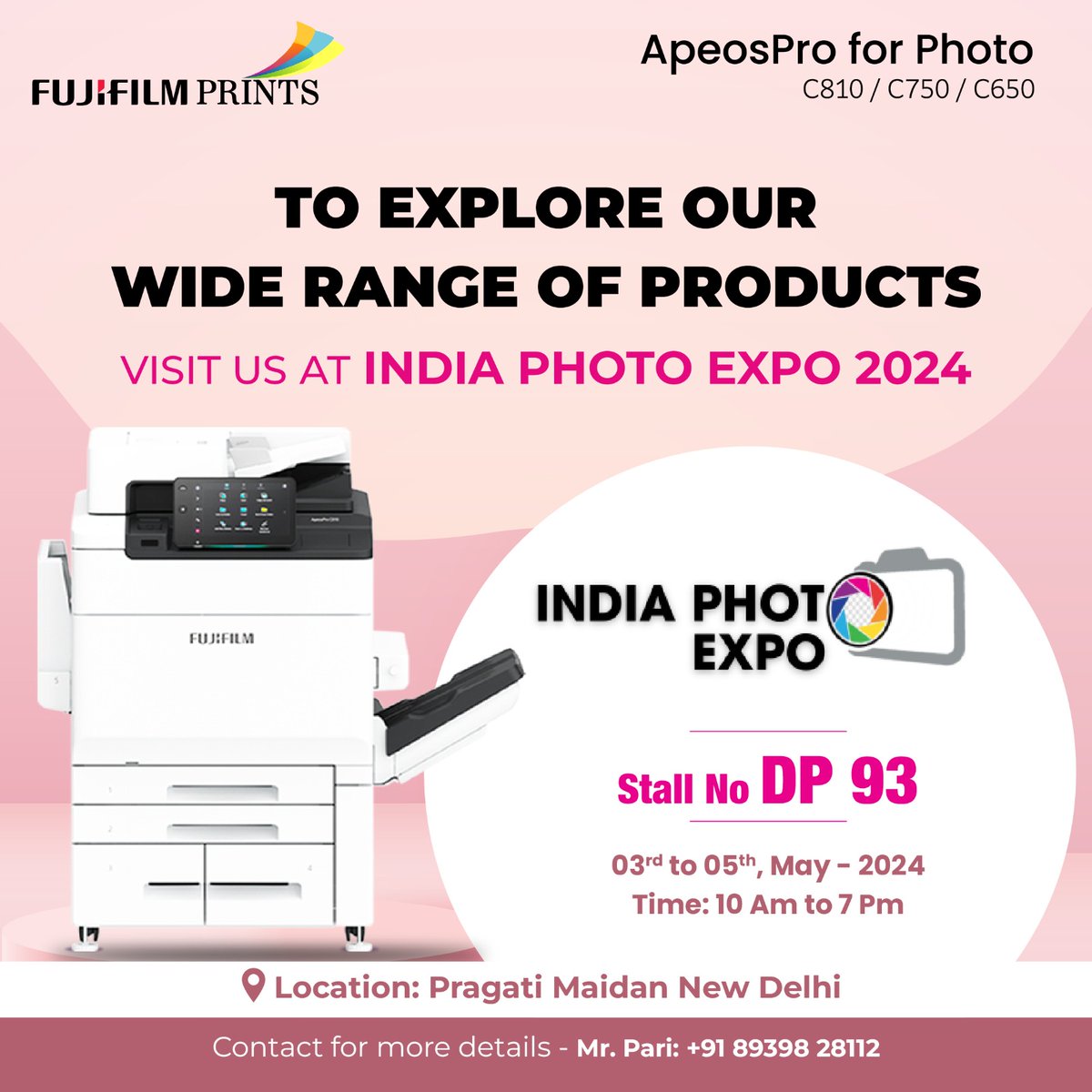 Inviting You To India Photo Expo To Explore Our Wide Range Of Products.

Apeos For Photo
C810 / C750 / C650

#fujifilm #fujifilmprints #photofinishing #photoproducts #qualityprinting #fujifilmpaper #fujifilmsystems #photography #weddingphotos #bestsolution

Edit