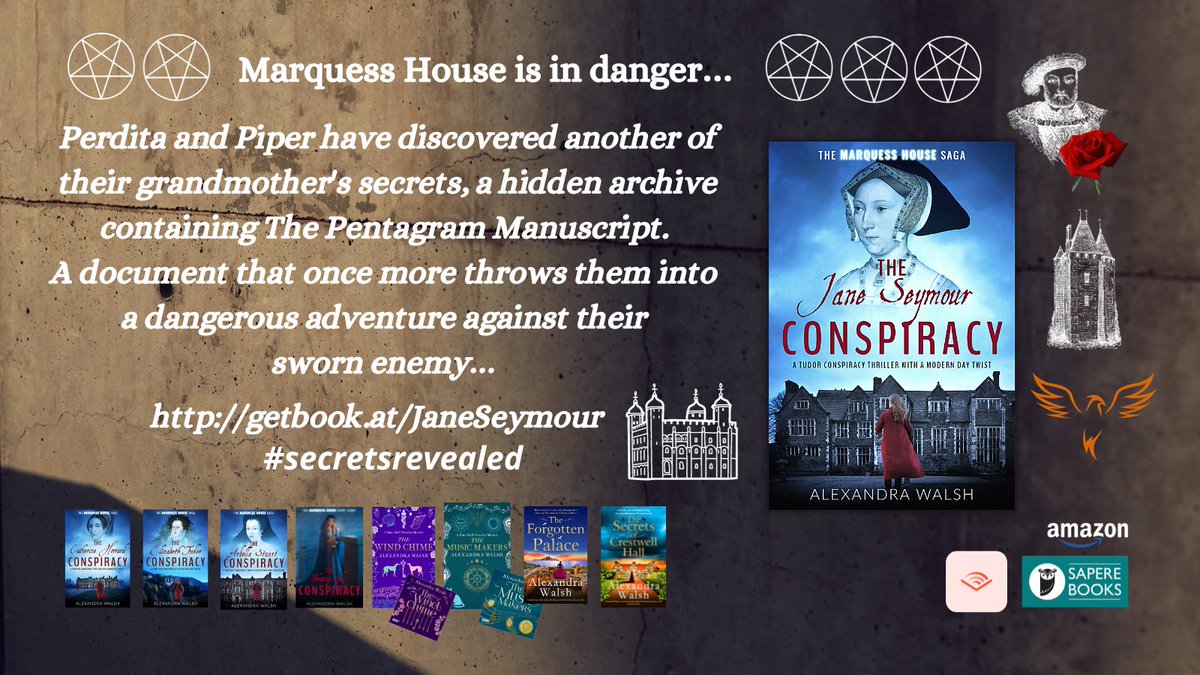 #MarquessHouse is in peril… Jane Seymour was Henry VIII's third wife, the woman who gave the king his longed-for son. But, what did The Scribe hide? Was Jane as innocent as history suggests? As they try to discover the truth, Perdita and Piper are once more drawn into danger.