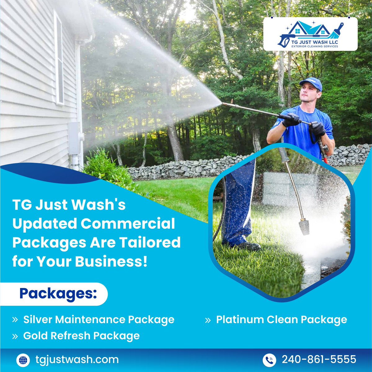 Transform your commercial property with TG Just Wash LLC's updated commercial package services.
tgjustwash.com/packages/comme…

#tgjustwash #exteriorcleaning #residentialspaces #commercialspaces #cleaning #softwashing  #cleaningcompany #washingtondc #maryland #riverdale #virginia #usa