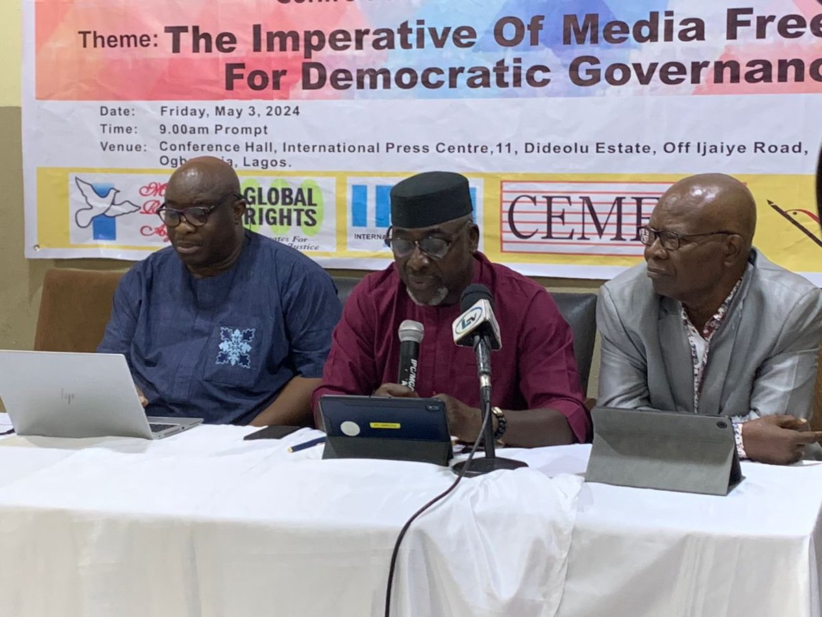 Ongoing: A convening with media stakeholders to commemorate the #WPFD2024 orgainsed by Media Rights Agenda (MRA) and Global Rights: Advocates for Sustainable Justice, in collaboration with @IPCng and @cemesoofficial #MediaFreedom