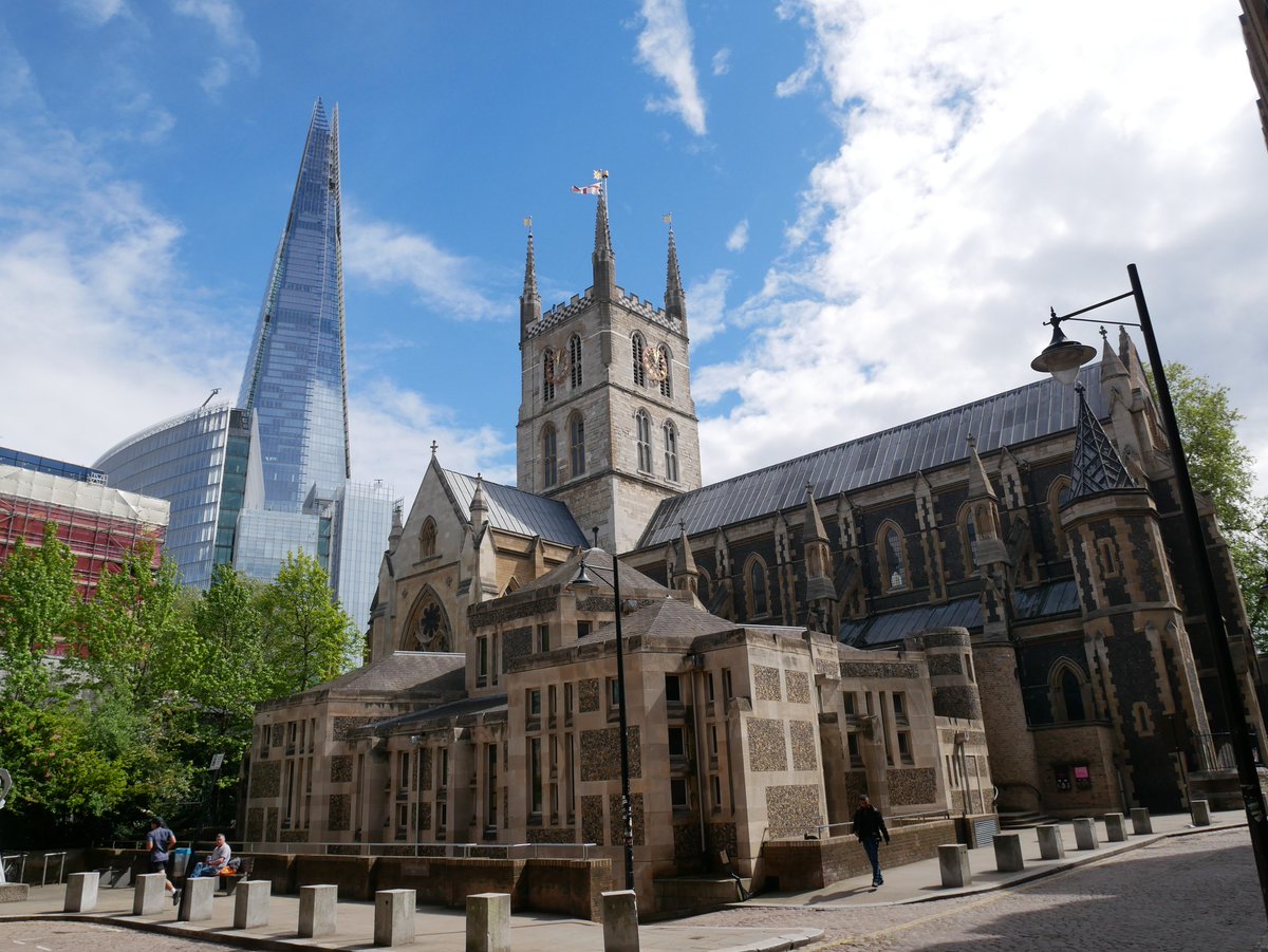 We're looking forward to singing Choral Evensong in the shadow of the Shard - @Southwarkcathed tomorrow, Saturday 4 May, at 4pm 😎 The Precentor is hoping for a @HodgeTheCat sighting 😹