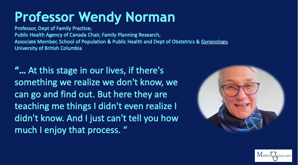The joy of learning lasts forever… lessons from doing a PhD even after a stellar research career. @wvnorman @UBC @UBCFamPractice @womensresearch @UBCNews @BCWomensHosp @cartgrac @ubcWACH @ubcOBGYN @UBCMedicine @CGSHEquity
See: medicsvoices.com/wendy-norman-t…
