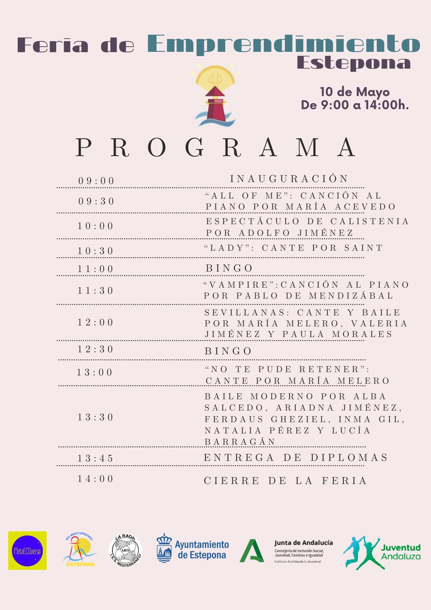 Metaecoversoedu's tweet image. 📢 ¡Os presentamos nuestro último Gran Proyecto del curso 23/24!

Preparamos una Feria de Emprendimiento, junto a nuestro alumnado de cultura emprendedora y empresarial.

#metaecoverso #feriaemprendimiento #economia #culturaemprendedora #educacion #iesmediterraneo #estepona