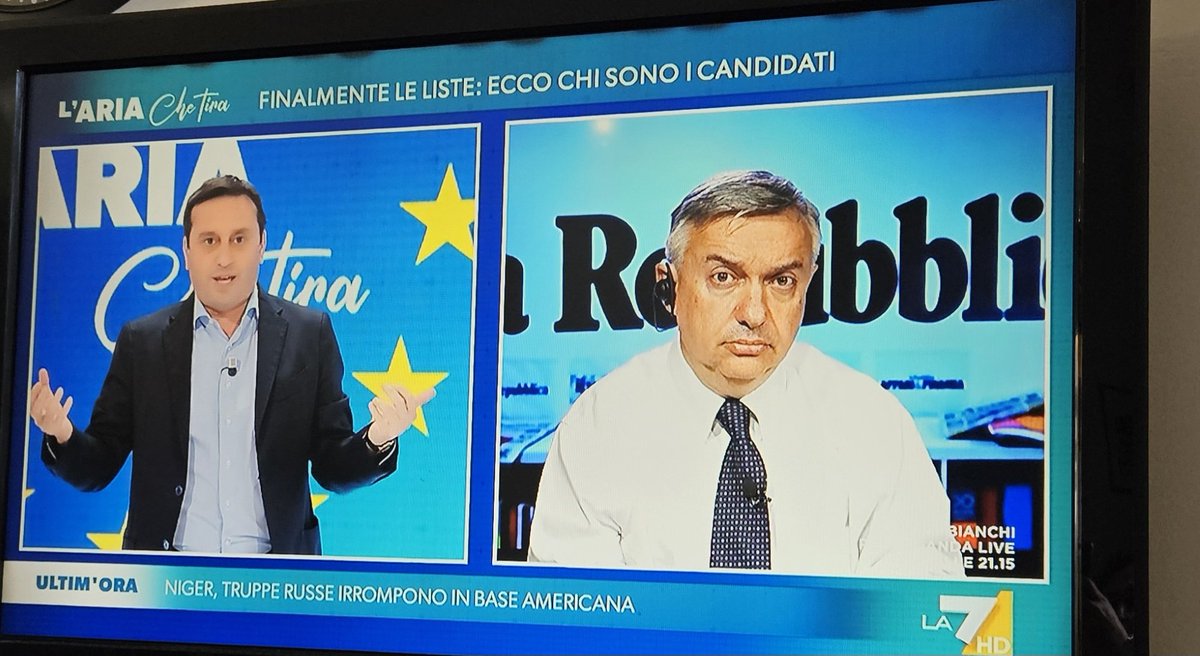 La7 è praticamente una tv in mano a un regime estero che fa propaganda di tipo nazista. Non è una parola usata a caso. Ormai quasi ogni sua trasmissione invita esponenti del pensiero unico apologeti del genocidio palestinese. Ho appena sentito 3 ospiti da Cecchi Paone a Gasparri…