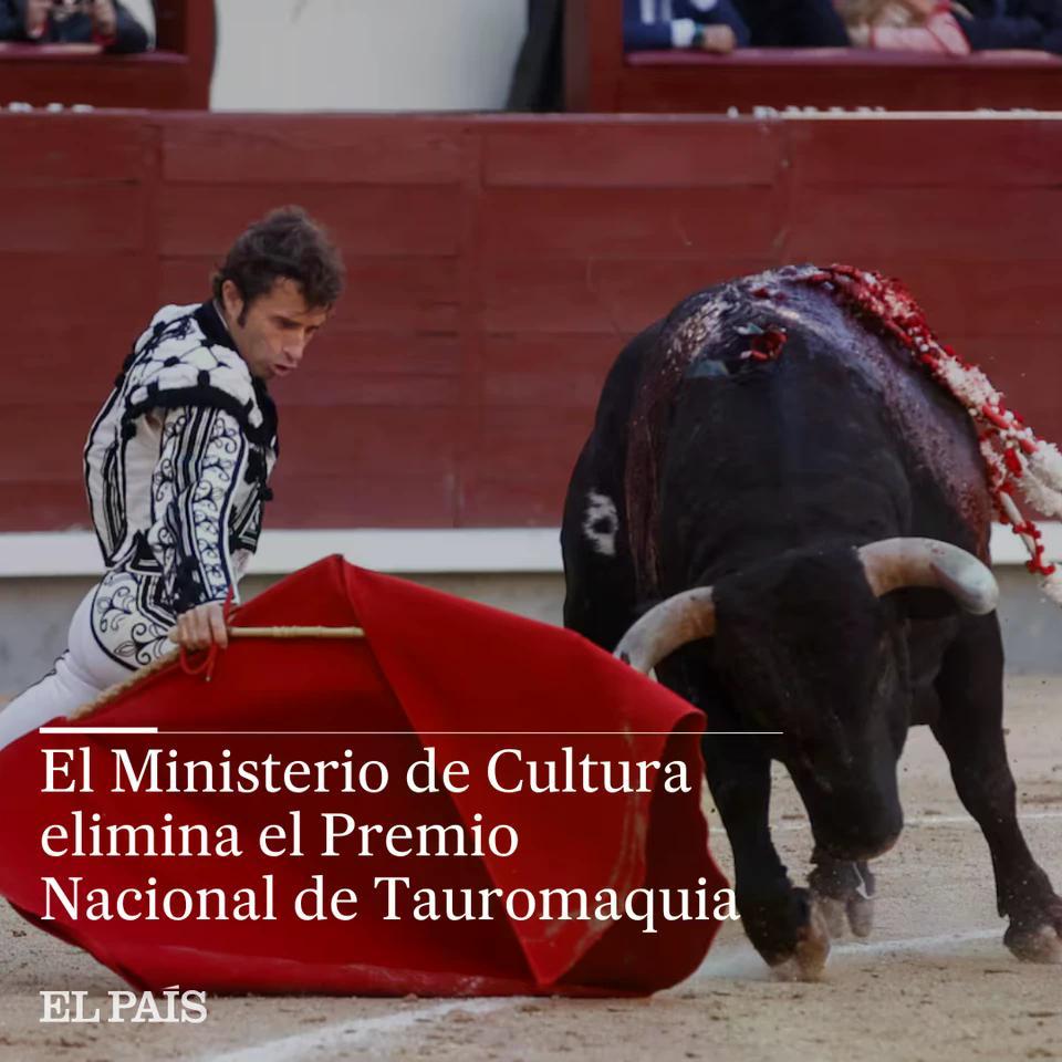 🔴 El Ministerio de Cultura elimina el Premio Nacional de Tauromaquia, con una dotación de 30.000 euros: 'la preocupación por el bienestar animal ha ido en aumento”. Aportan un dato: solo un 1,9% asistió a un espectáculo taurino entre 2021 y 2022 tinyurl.com/yth2pf69