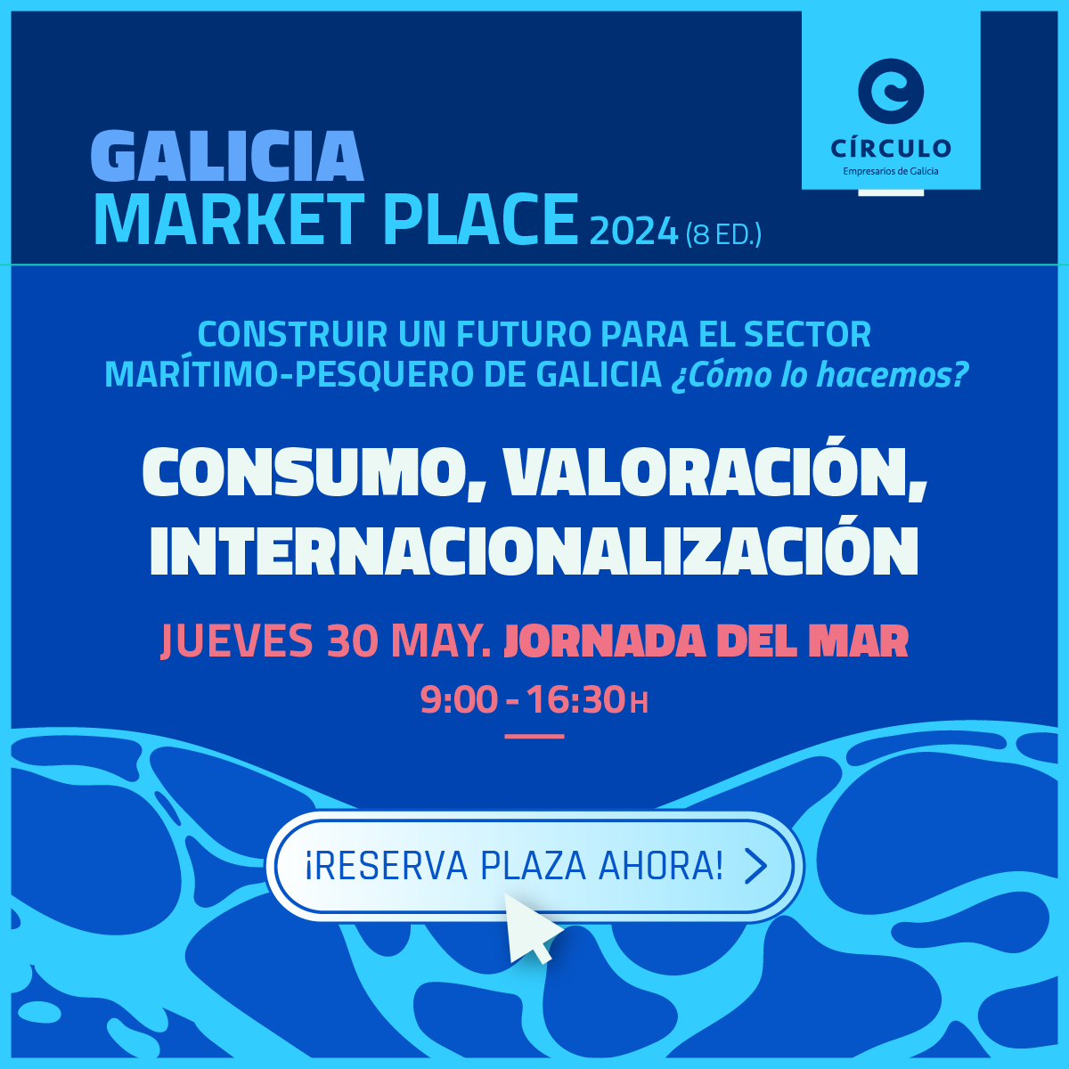 ¡Ya está aquí la 8ª edición de #GaliciaMarketPlace, en esta sesión, dedicada al sector marítimo-pesquero de Galicia, en @deondesenon e @MarXunta! 🎣 🗣️ Hablaremos de consumo, valorización e internacionalización. ¡Te esperamos el 30 de mayo!👇🏻 circulo.gal/categorias/gal…