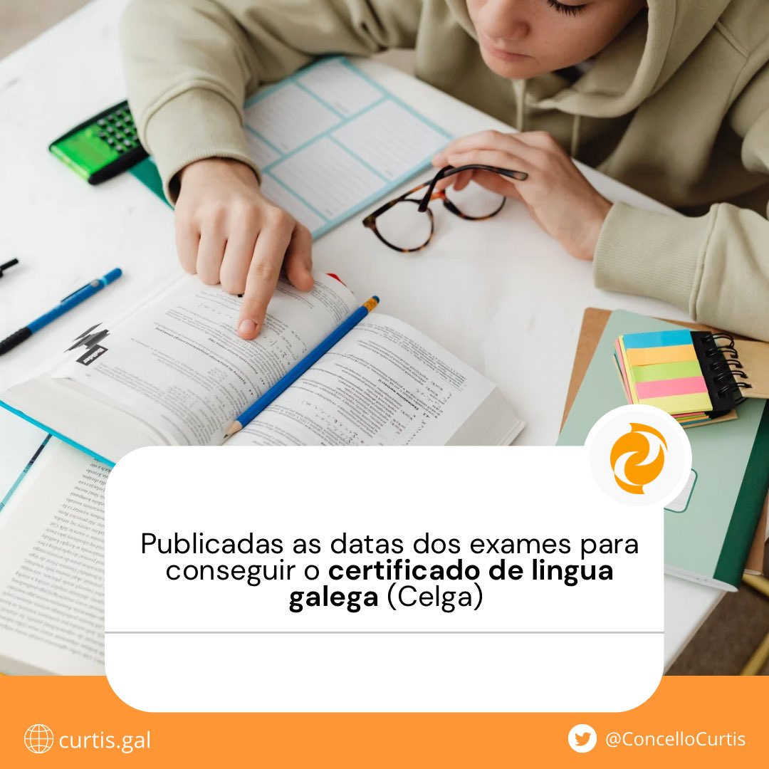 📣O (DOG) fixa as datas de realización das probas que este ano permitirán obter os 𝐜𝐞𝐫𝐭𝐢𝐟𝐢𝐜𝐚𝐝𝐨𝐬 𝐝𝐞 𝐥𝐢𝐧𝐠𝐮𝐚 𝐠𝐚𝐥𝐞𝐠𝐚 (#Celga). Os días concretos varían segundo o nivel de certificación para o que se examine o candidato.

acortar.link/qJsD7g