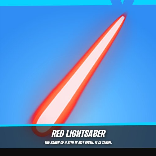 they made lightsabers a rocket racing boost but not a pickaxe im crying 😭😭😭😭