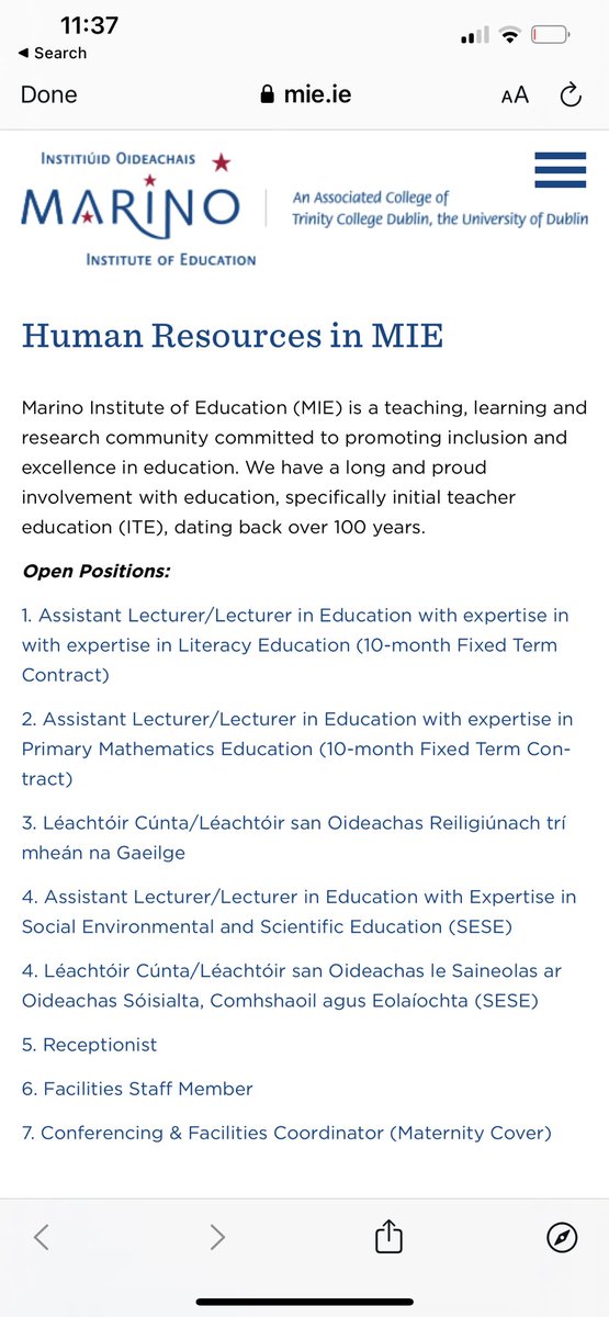 Great opportunities to join the MIE team ⬇️ Including a position in literacy education 😉
See mie.ie/en/about_us/ca… for full details.
#jobfairy 
#edchatie @MarinoInstitute