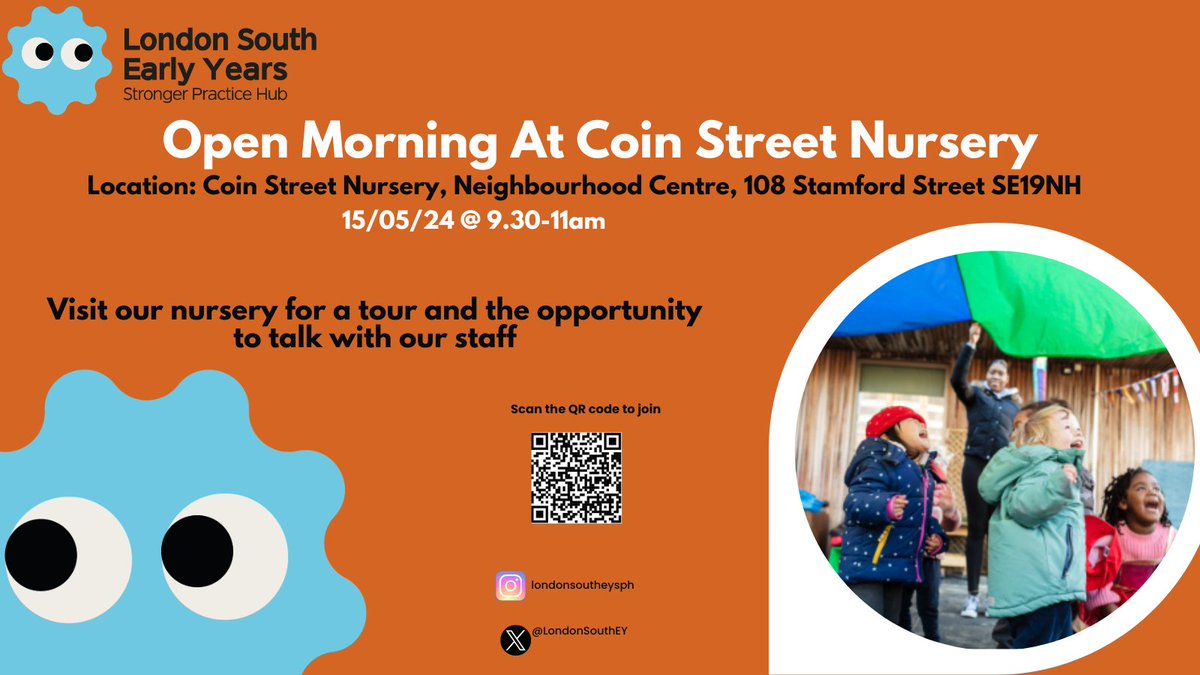 📢Nursery settings in South London? Our partner PVI setting is opening its 🚪to valued EY practitioners-take the opportunity to observe their setting in action! A time for observation🔍 and reflection 🤔 Limited places!🔽 forms.gle/hECvSzn1rLkPQE… @ncbtweets @CoinStreet