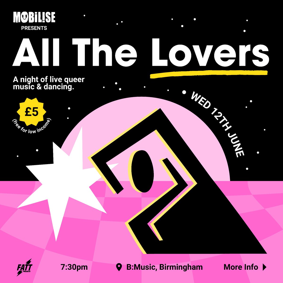 Ok babs, we are super excited to announce a day of events to mark the end of MOBILISE on Weds 12th June at @BMusic_Ltd ⚡️WHAT WE FOUND ON THE DANCEFLOOR: a summit for independent party, events, & nightlife organisers. ⚡️ALL THE LOVERS: a night of live queer music & dancing.