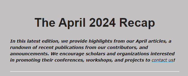 The April Newsletter is now out! 

You can subscribe for updates or find it online here: us14.campaign-archive.com/home/?u=cd5d1b…

#digitalhumanities #newsletter #sinology #Buddhism #seastudies #AI #Coding #history #linguistics #archaeology #researchtools #AcademicResearch