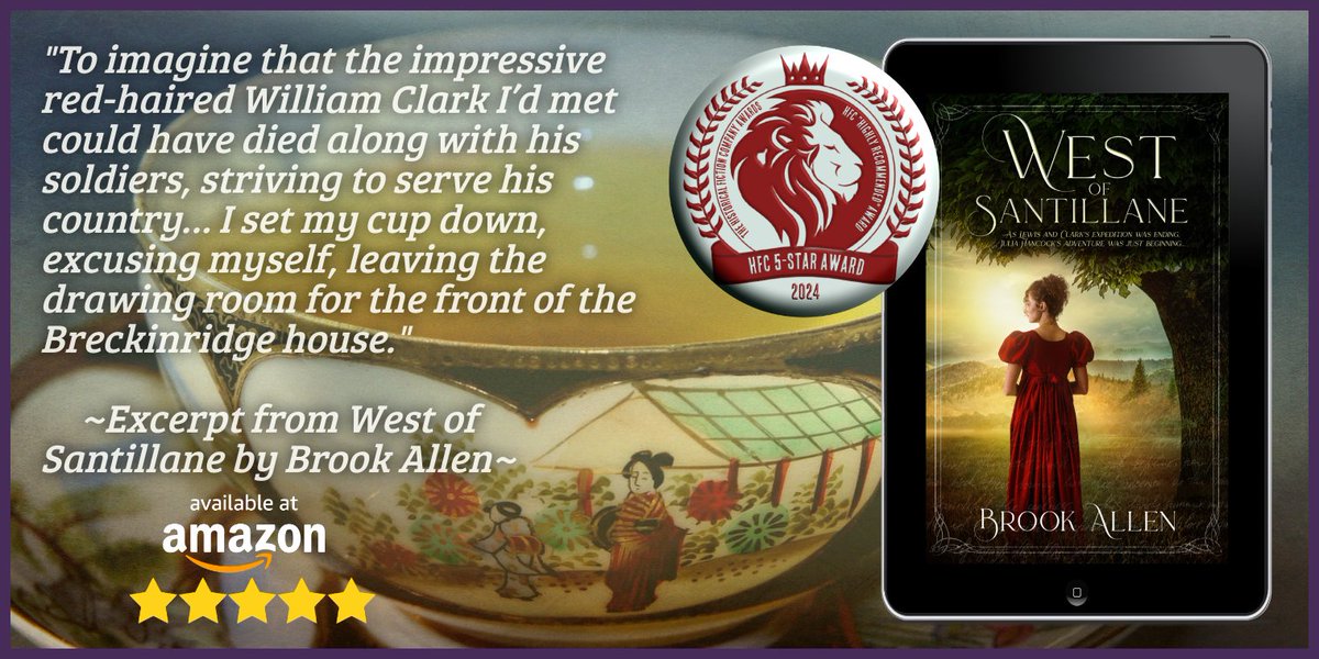 WEST OF SANTILLANE: The incredible, untold story of Julia Hancock. A girl who loved two men--one as her husband, the other like a brother. And those men were Lewis & Clark. amzn.to/48KZn3N #History #HistoricalFiction #HistoricalRomance #WomensHistoryMonth