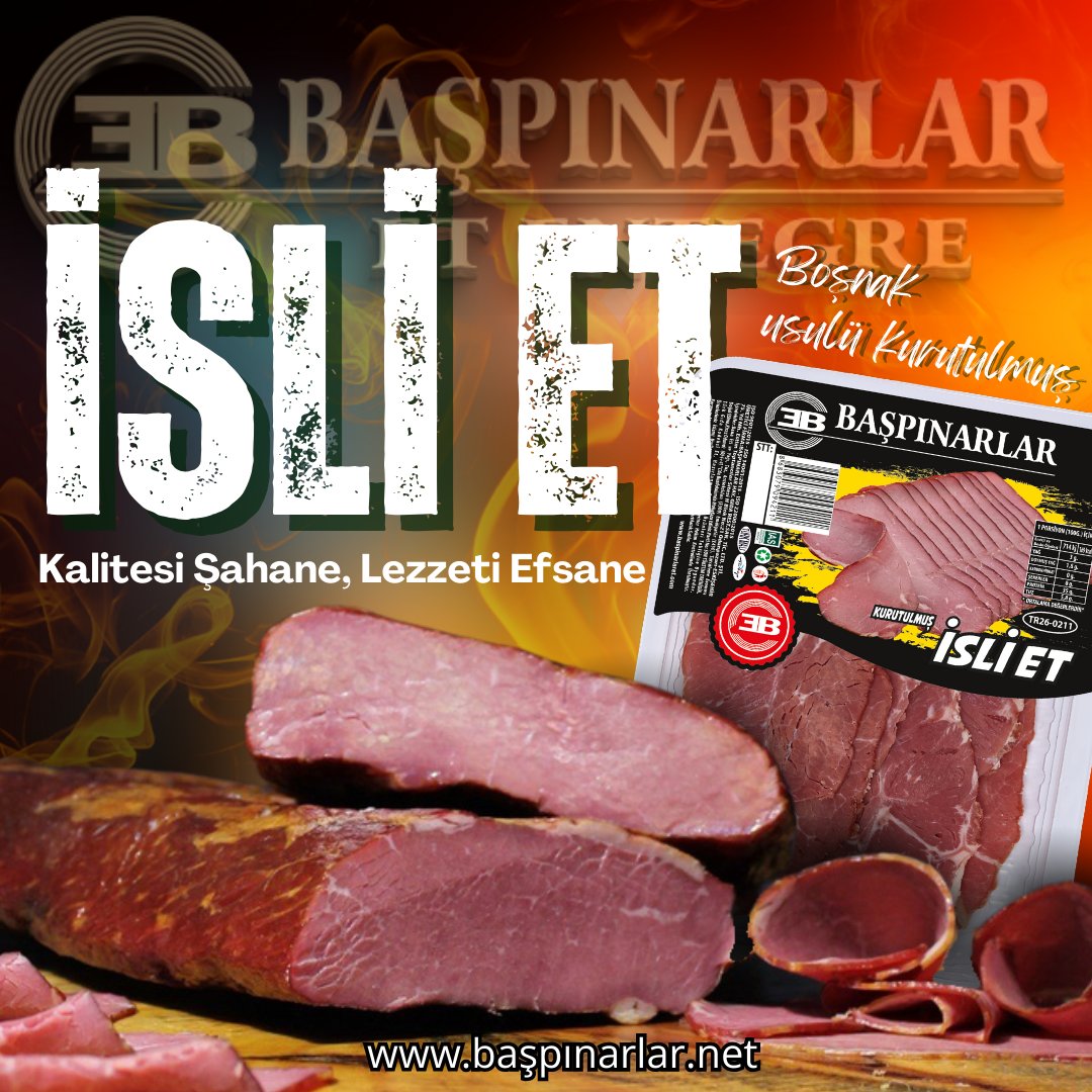 Damaklarınızı şenlendirin. Geleneksel tatların modern yorumuyla enfes bir lezzet yolculuğuna çıkın.

Boşnak Usulü Kurutulmuş İSLİ ET

başpınarlar.net

BAŞPINARLAR
Et Entegre &amp; Steak House

#eskişehir#eskişehirşarküteri#eskisehirkasap#kaliteliet#isliet