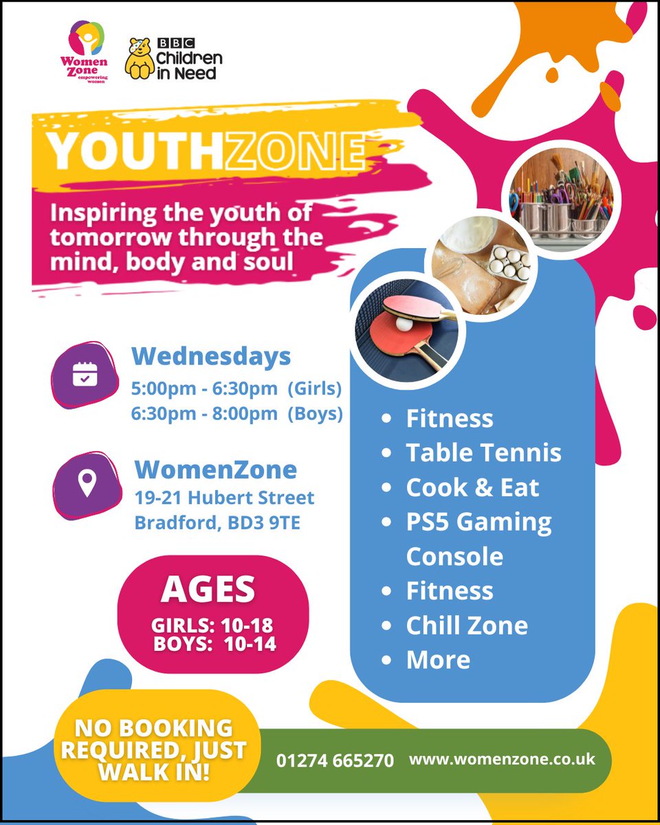 Girls aged 10-18 can join #youthclub from 5pm-6:30pm, and boys aged 10-14 can join from 6:30pm-8pm on Wednesdays. No reservations needed, simply come in just before the session starts and sign up. See you there 👋🏻