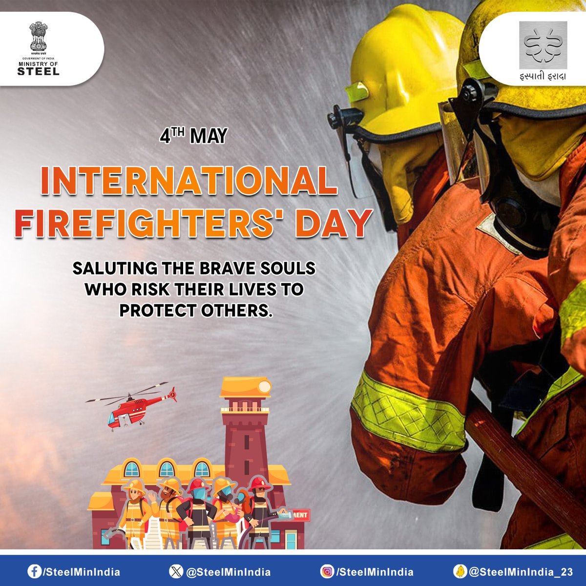 Saluting the courage and dedication of firefighters worldwide. Their unwavering commitment to protecting lives and communities is truly inspiring.🧑‍🚒 #InternationalFirefightersDay #Bravery