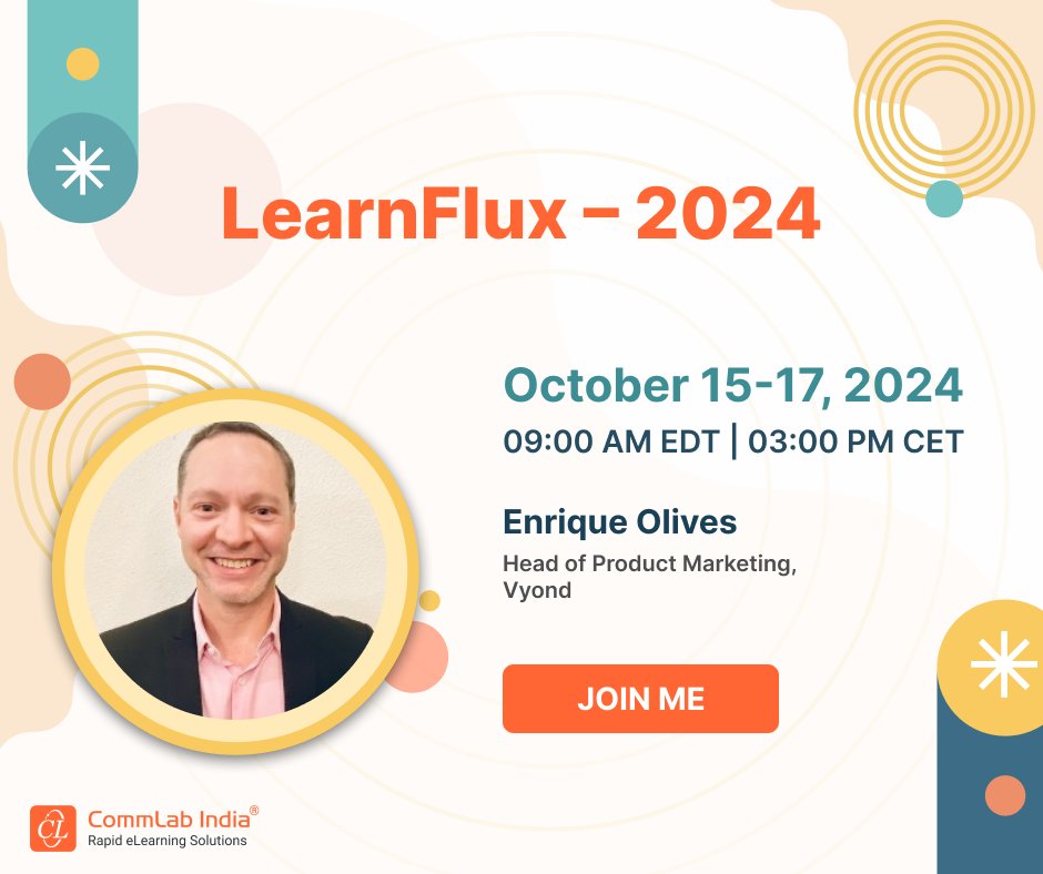 Listen to Enrique Olives share his valuable insights on Generative AI in L&D at the 10th Edition of LearnFlux. Save your spot - bit.ly/3uv98VN
#learnflux #elearningchampion #virtualconference #aifortraining