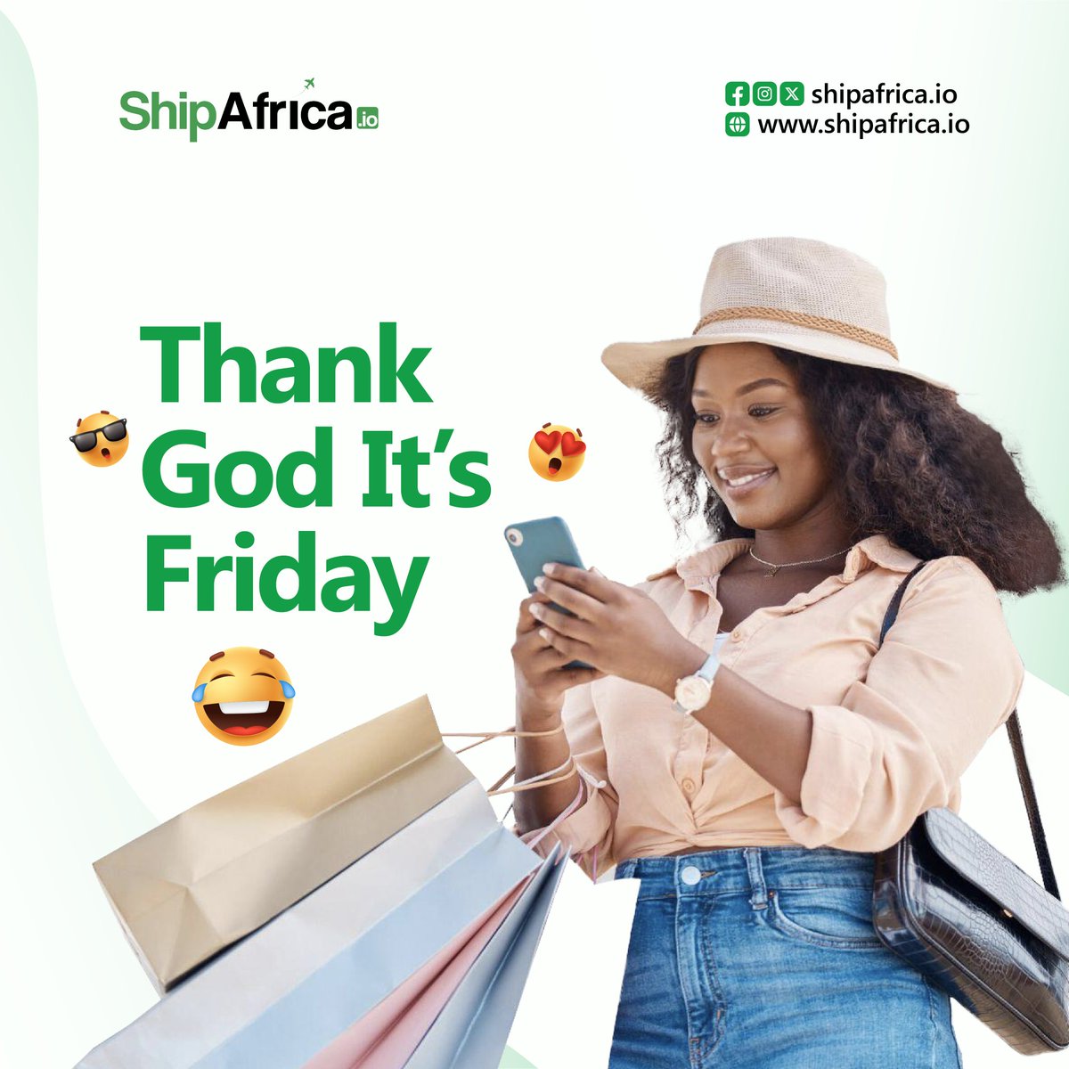 When you realize it’s Friday and ShipAfrica has your back for weekend shipping.

You do 
the shopping; we do the shipping.

We ship locally and internationally!

#smallbusinessowner #lagosbusiness #shipafrica #worldwideshipping 
#internationalshipping #womenbags