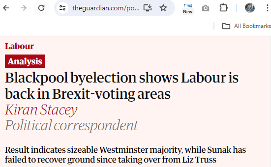 Hardly a surprise, Labour are now a Brexit party and too shit-scared to suggest anything else for fear of chasing away the red-wall xenophobes whose votes they need. But Labour will have to own Brexit now and down the line they'll reap the whirlwind from that once in office.