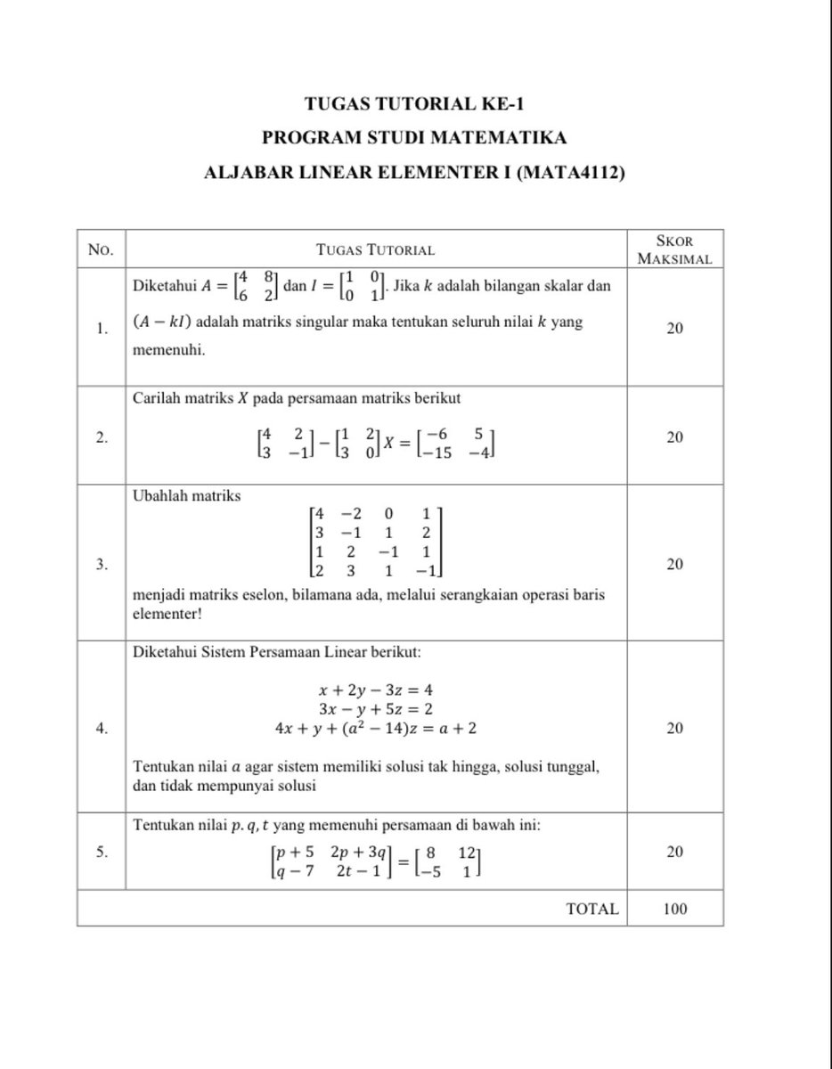 jokikalkulus's tweet photo. READY JAWABAN TUGAS TUTORIAL UT 

MANAJEMEN SUMBER DAYA MANUSIA 4214
MANAJEMEN OPERASI EKMA 4215
MANAJEMEN PEMASARAN EKMA 4216
EKONOMI MANAJERIAL EKMA 4312
RISET OPERASI EKMA 4413

 #zonauang #zonaba #jokitheut #jokitugas #jokikalkulus #jokiut #ut #jokimtk #jokistatistik https://t.co/NlRlLPpKPM