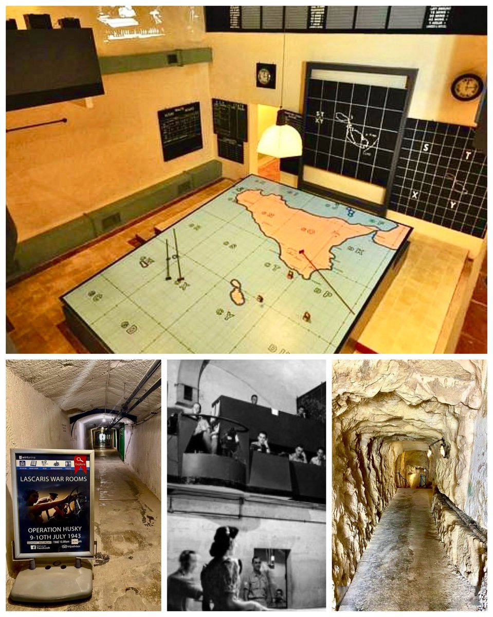 davidaflo's tweet image. #Fun #Maltese #History #Fact 69. The Lascaris War Rooms were the nerve centre for #Malta’s defence coordination during #WWII. In July ‘43, the complex welcomed Generals Eisenhower & Montgomery & other Allied leaders for the launch of Operation Husky.