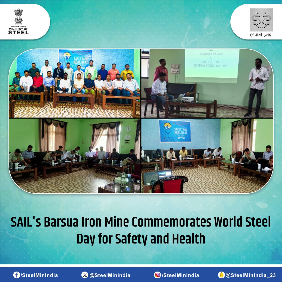 Empowering Safety and Health in Steel Production! #SAIL's #Barsua Iron Mine celebrates #WorldSteelDay with competitions focusing on Hazard Identification, Risk Management, and a Quiz on awareness of steel, safety, and health. #RourkelaSteelPlant #SafetyFirst #HealthAwareness