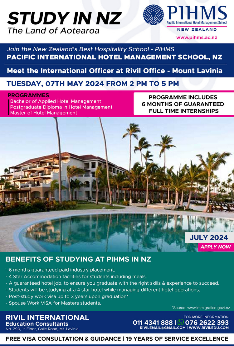 Study in NZ - Study at the best Hotel Management School in NZ - Meet PIHMS, NZ Representatives at Rivil Office - Mount Lavinia. bit.ly/3WuIVlT #lka #iContactLanka #SriLanka