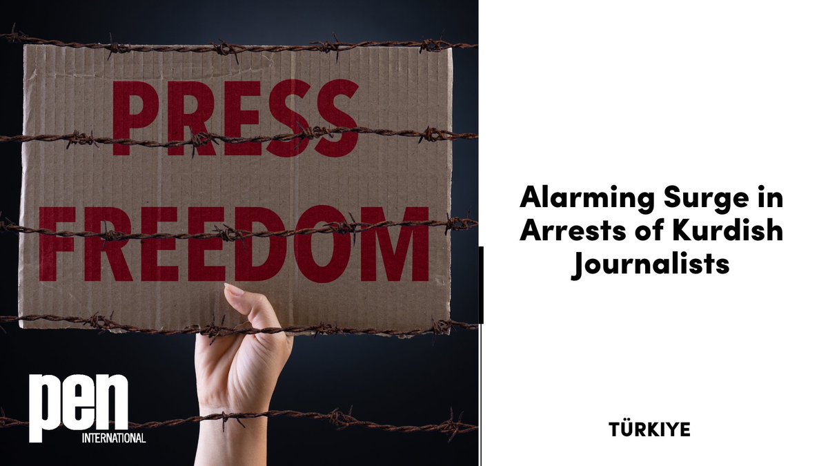 #Türkiye: We join @globalfreemedia, @mlsaturkey and partners in condemning the arrest of three Kurdish journalists last week. We urge their immediate release #JournalismIsNotACrime: pen-international.org/news/trkiye-al…