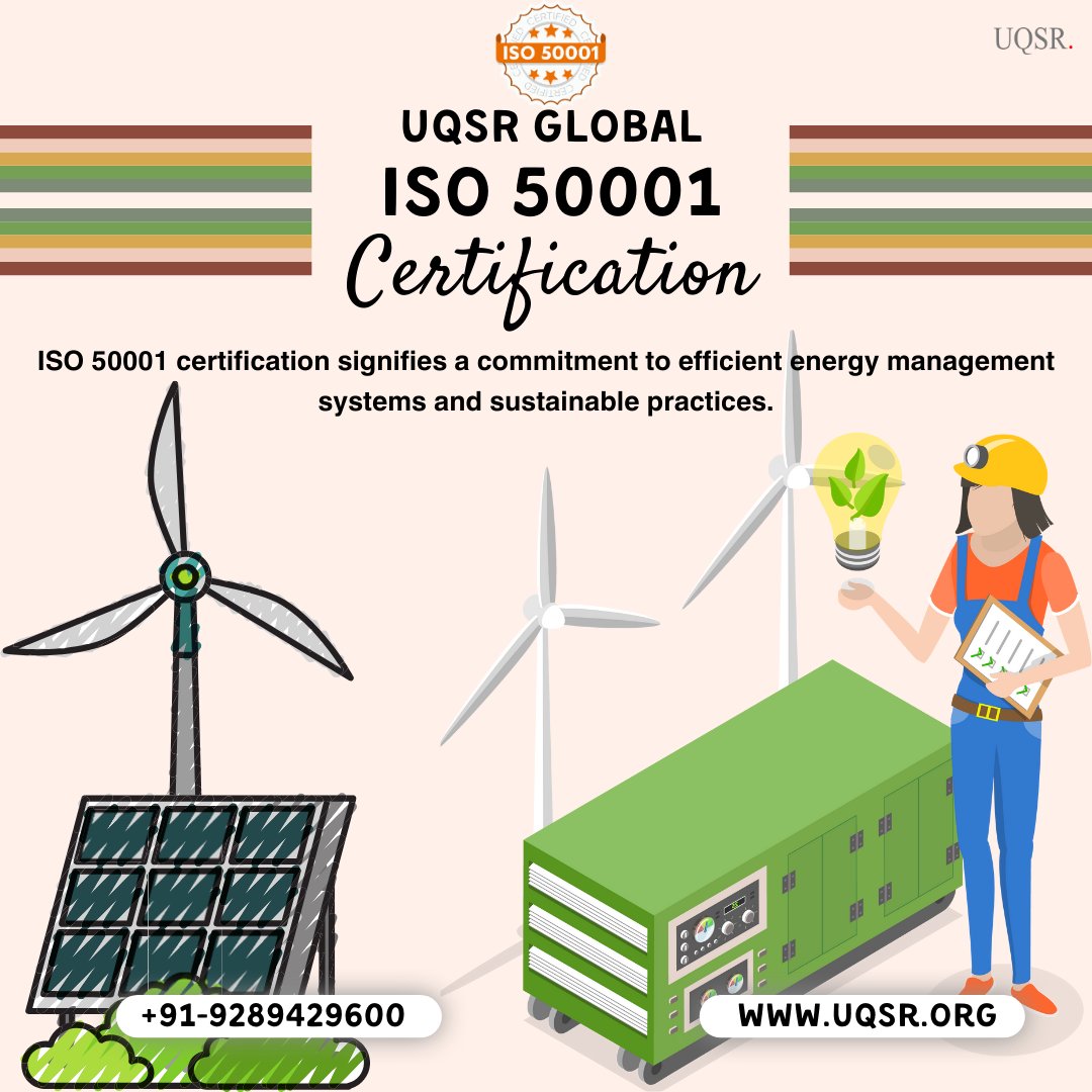 Discover the power of ISO 50001 certification with UQSR Global! Enhance your energy management strategies, reduce costs, and minimize environmental impact. Join us in driving sustainable practices and securing a energy-efficient future for all.  #ISO50001 #EnergyManagement #UQSR